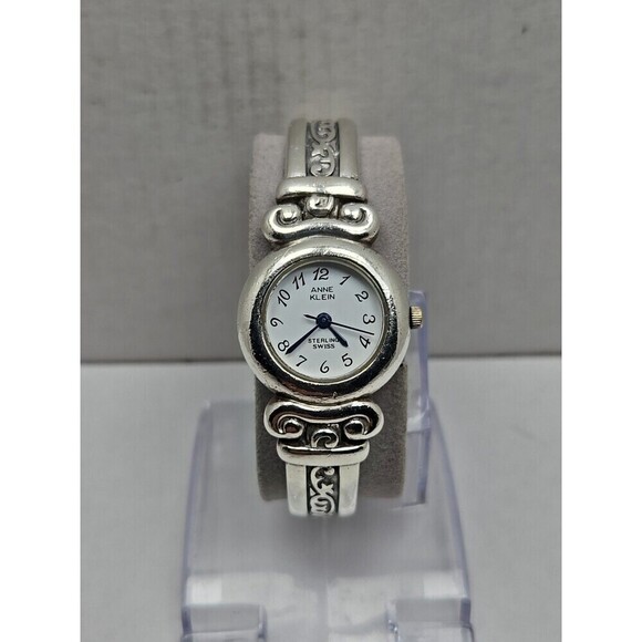 Anne Klein Sterling Bracelet Watch Swiss Quartz White Dial Womens New Battery main image 11
